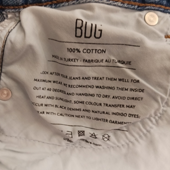 BDG High Rise Mom Jeans Womens W30 L32 Distressed Classic Heavy Denim Stone Wash - Picture 3 of 5